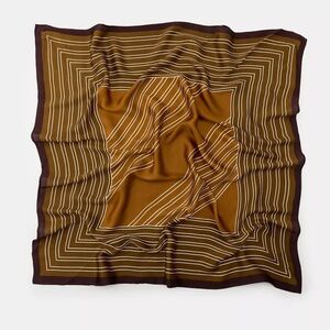 Zara printed scarf, 100% viscose, mustard,